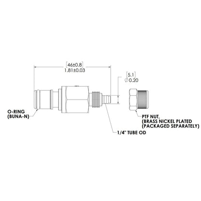 LinkTech 1/4 In-Line Compression  Acetal [POM] Coupling Insert