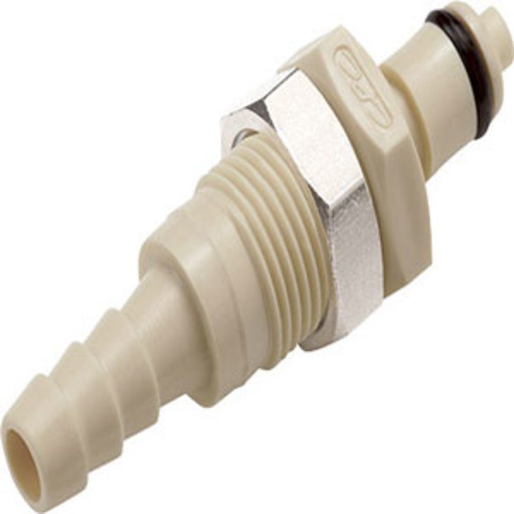 PMC420412 Non-Valved Panel Mount Hose Barb Coupling Insert 1/4 ID Barb