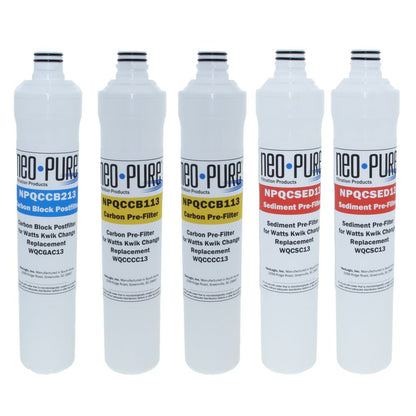 Neo-Pure Kwik Change 13" Watts RO Replacement Prefilter and Postfilter Kit