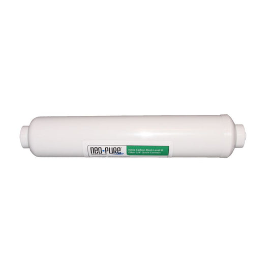 Neo-Pure Inline Carbon Block Level I Filter 1/4" Quick-Connect
