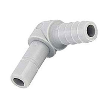 DMfit Stem Elbow Barb Connector  - 1/4" OD Stem x 1/4" ID Barb
