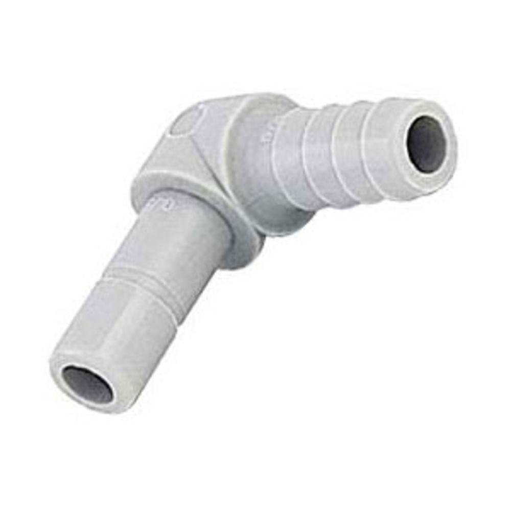DMfit Stem Elbow Barb Connector  - 3/8" OD Stem x 1/4" ID Barb