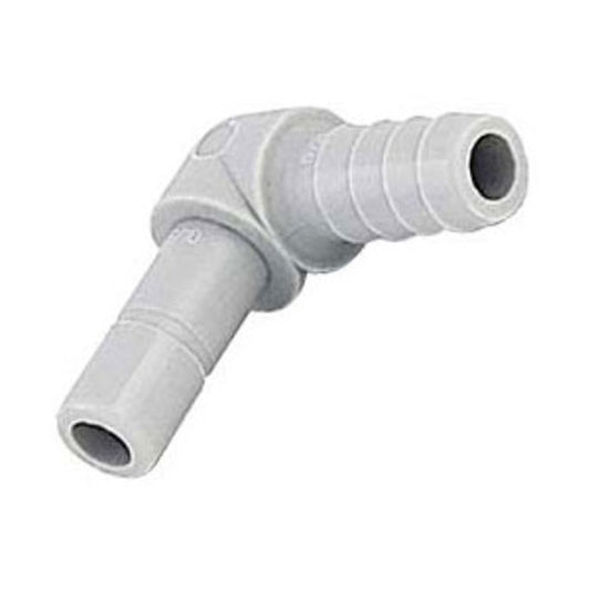 DMfit Stem Elbow Barb Connector  - 3/8 OD Stem x 3/8 ID Barb