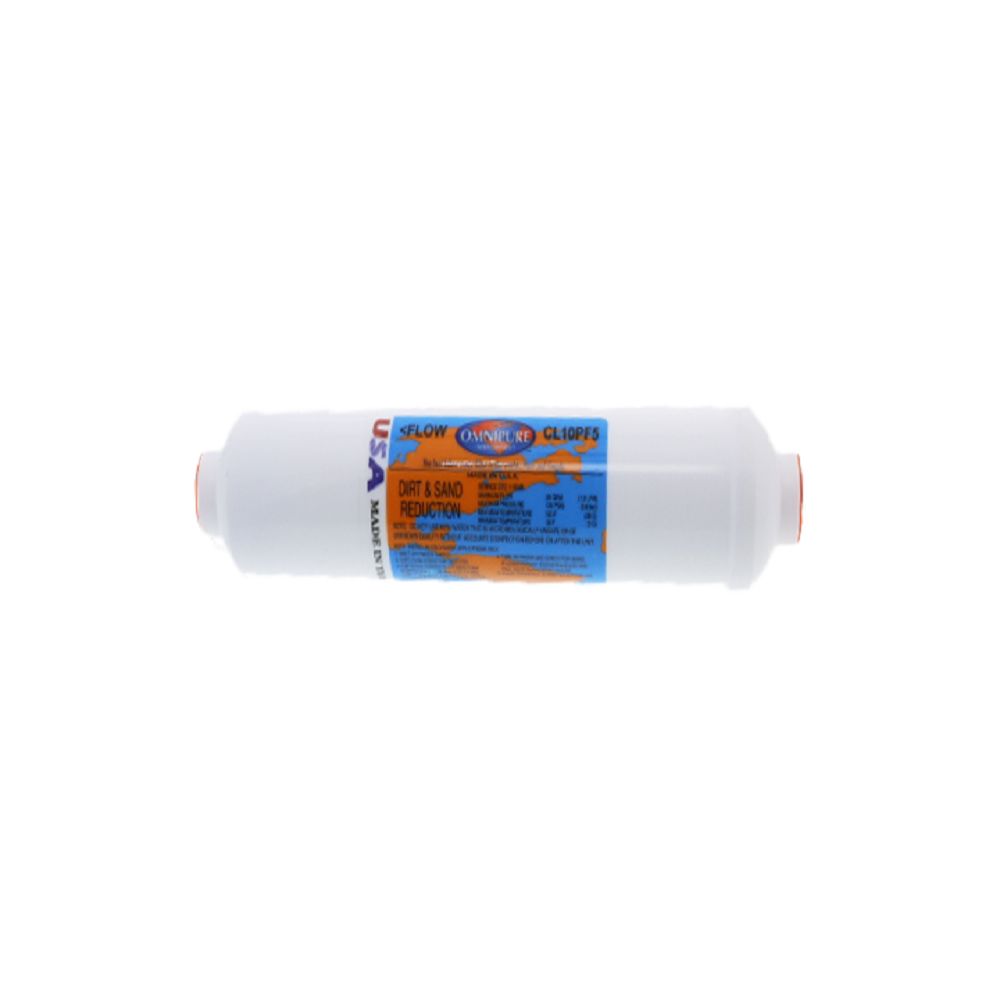 Omnipure CL10PF5-C Inline Sediment 5 mic - 10" x 2" Filter - 3/8" FPT