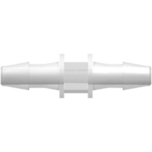 LinkTech Straight Through Tube Fitting with 200 Series Barbs, 3/32" [2.4 mm] ID Tubing, Natural Polypropylene
