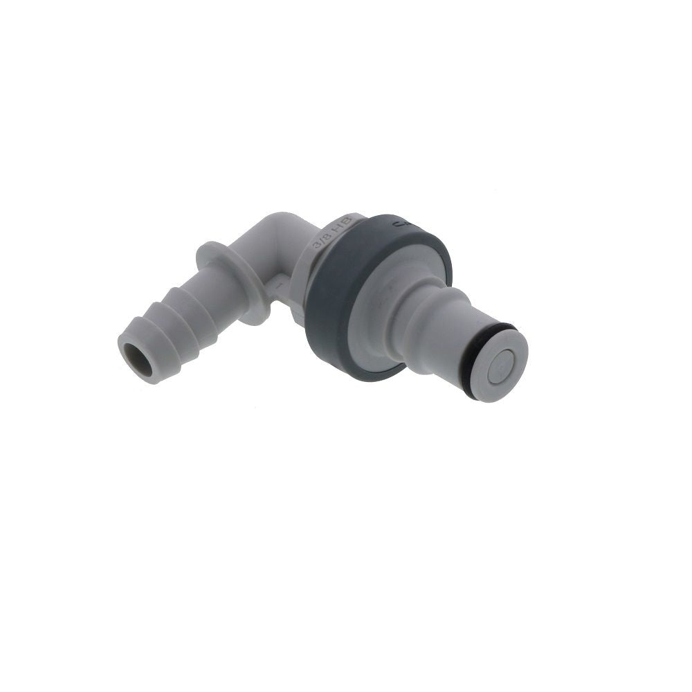 NS4D23006 Valved In-Line Elbow Hose Barb Coupling Insert 3/8 ID Barb