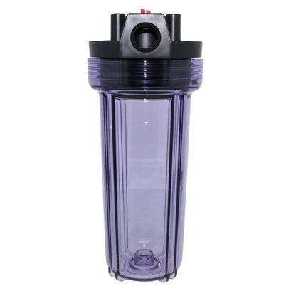 10" Neo-Pure Standard Water Filter Housing Black/Clear with Pressure Relief - 3/4" FPT