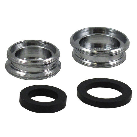 Faucet Adapter Kit for Diverter Valve and Aerator - 15/16" Male x 55/64" Male Thread Lead Free Chrome Plated Brass w/ O-Ring