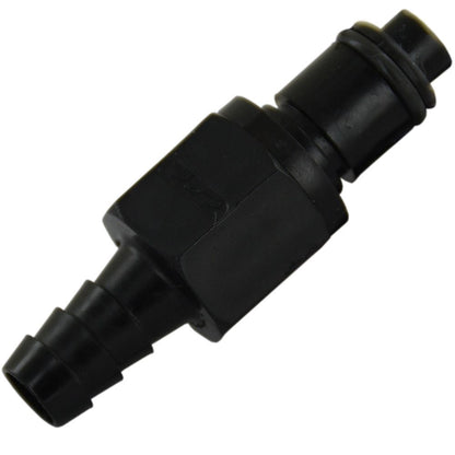 PLCD22005VB Valved In-Line Hose Barb Black Coupling Insert 5/16 ID Barb Viton O-ring