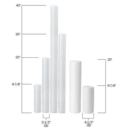 Neo-Pure MB-25200-05-S 2-1/2" x 20" Polypropylene Sediment Depth Filter 5 Mic with Spring End Cap