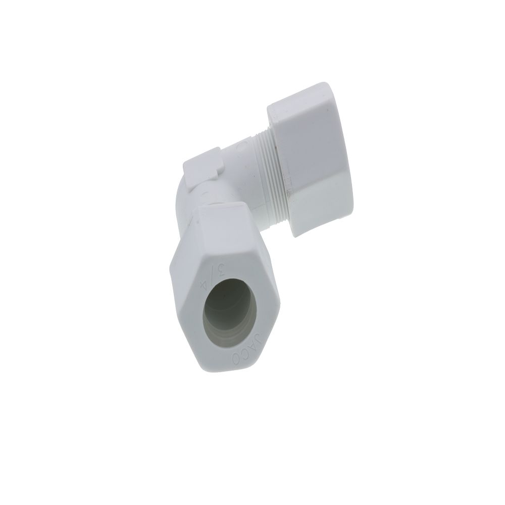 JACO 50-12-P-PG Polypropylene Union Elbow 3/4 OD Tube x 3/4 OD Tube