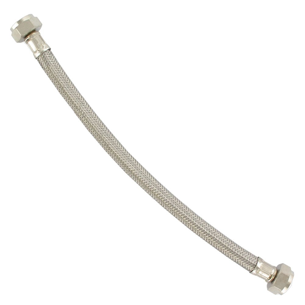 Braided Stainless Steel Hose 304 1/2" FIP x 1/2" FIP 16" Length