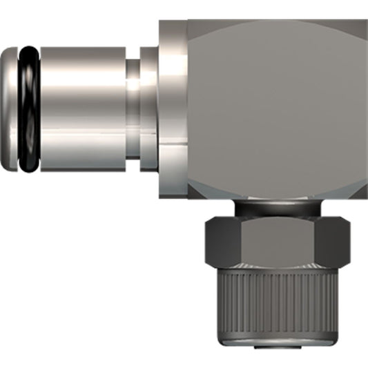 LinkTech 40CB Series Elbow Male, Non-valved, 1/4" PTF, Chrome Brass