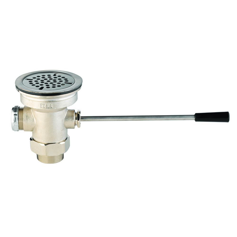 T&S Brass B-3970 Lever Waste Valve, 3-1/2" Sink Open, 2 x 1-1/2 Adapter