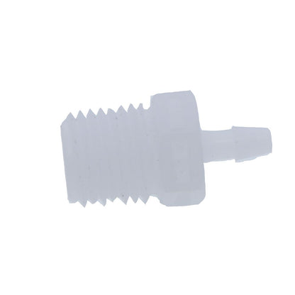 FitQuik PVDF [Kynar] Thread to Tube Straight Fitting - 1/4 NPT to 1/8 ID Barb