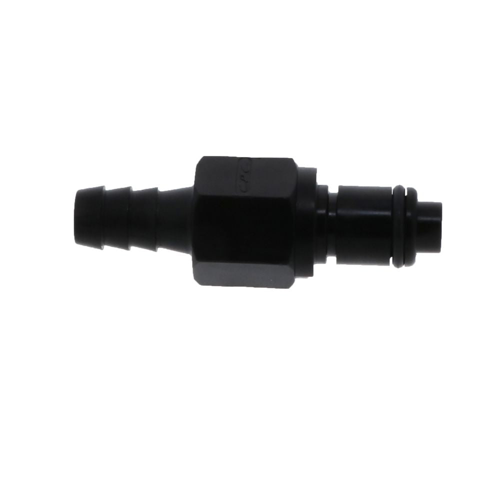 PLCD22005VB Valved In-Line Hose Barb Black Coupling Insert 5/16 ID Barb Viton O-ring