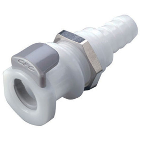 APCD16006 Valved Panel Mount Hose Barb Coupling Body 3/8 ID Barb