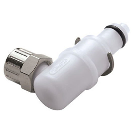 Multi-Mount Valved Elbow PTF Coupling Insert - 1/4 PTF Chrome