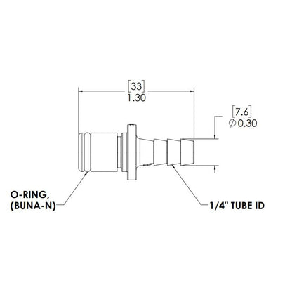 LinkTech 1/4 Hose Barb Non-Vlve In-Line Acetal Coupling Insert [PLC22004]