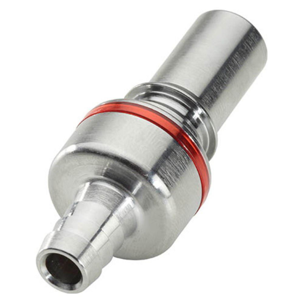 LQ6D22008RED Valved In-Line Liquid Cooling Coupling Insert 1/2 ID Barb Warm Red
