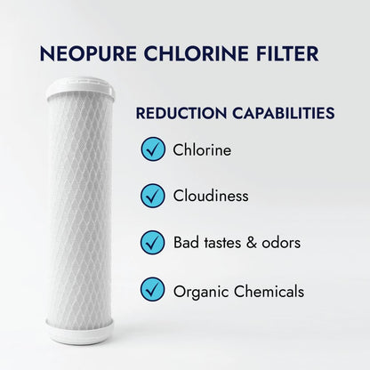 Neo-Pure CTO1-2510-S 2-1/2" x 10" Carbon Block Filter 5 Micron with 6 oz Siliphos CTO/Scale Prevention