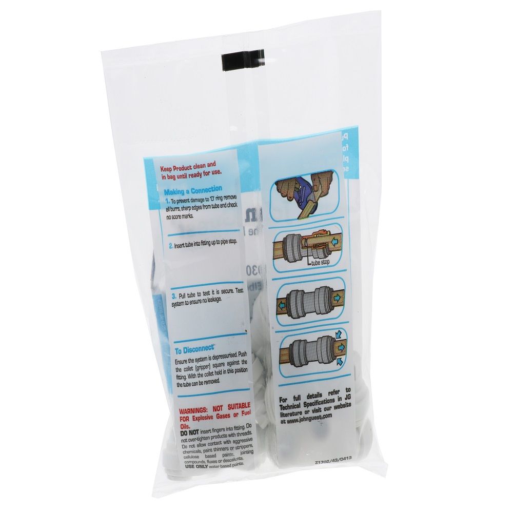 John Guest Union Elbow Polypro  - 5/16