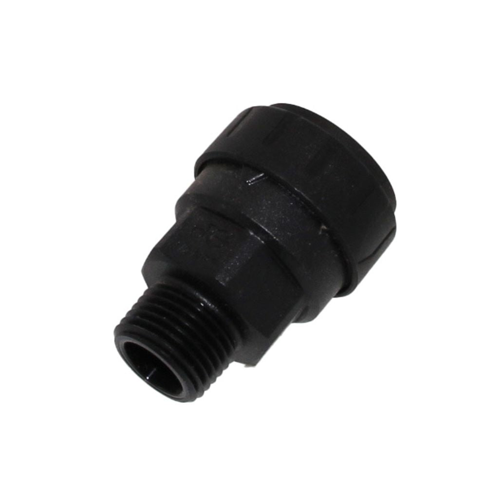 John Guest Black Male Connector - 1 CTS x 3/4 NPT