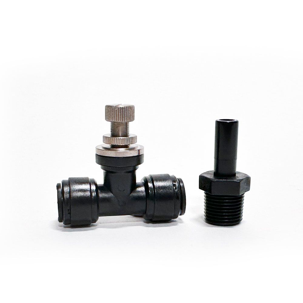 neoFit - Control Valve Union Connector Black Acetal Copolymer - Tube OD 3/8