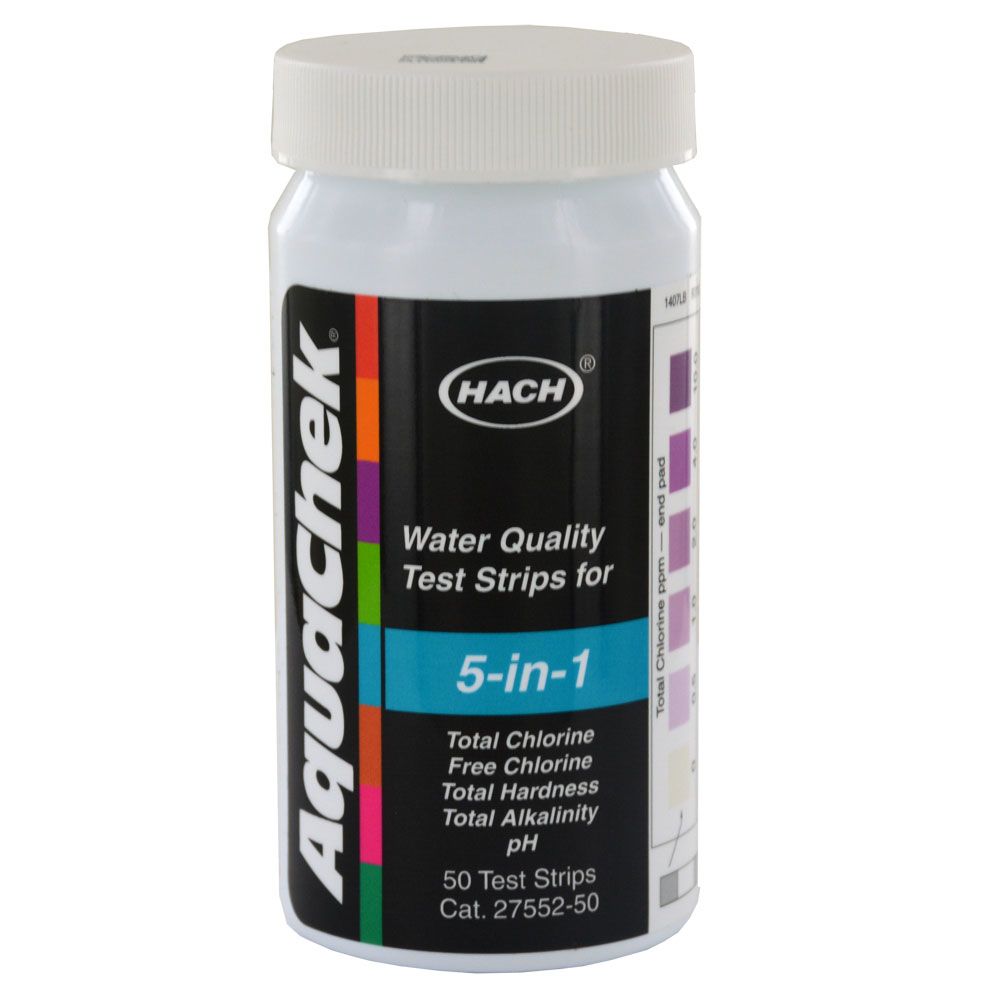 Hach 2755250 5-in-1 Water Quality Test Strips [Pack of 50] - Case of 12 [600 Strips Total]