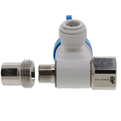 John Guest Conversion Thread Angle Stop Adapter Valve Lead-Free - 1/2 x 3/8 x 3/8