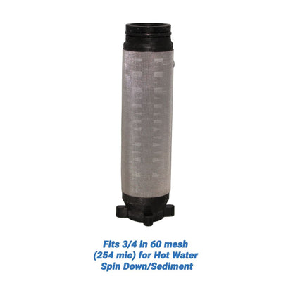 Rusco/Vu-Flow Hot Water Filter Screens for Spin-Down/Sediment Filters - Fits 3/4 in 60 mesh [254 mic] for Hot Water Spin Down/Sediment