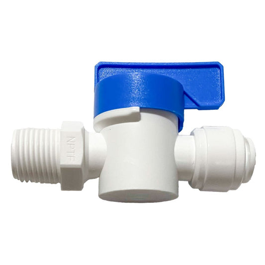 NeoFit - Acetal White Shut-Off Valve Male 3/8" OD x 3/8" NPTF