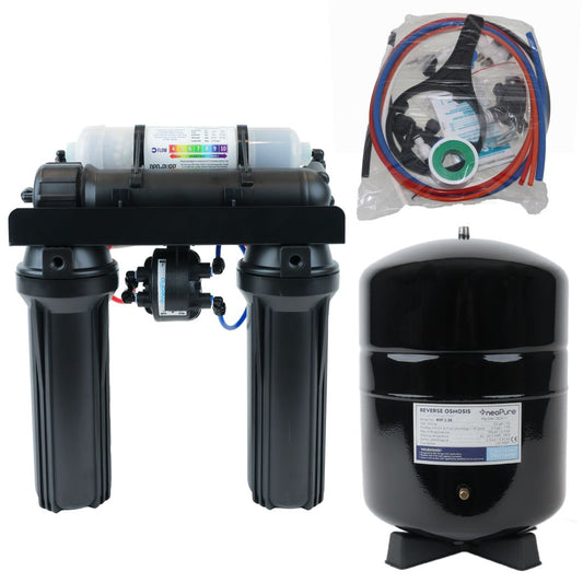 Neo-Pure Residential 4 Stage Full Solution RO System 25 GPD with Alkaline Remineralizer, Permeate Pump