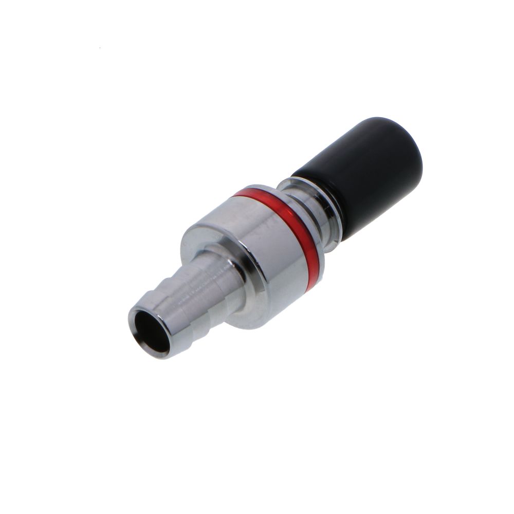LQ4D22006RED Valved In-Line Liquid Cooling Coupling Insert 3/8 ID Barb Warm Red