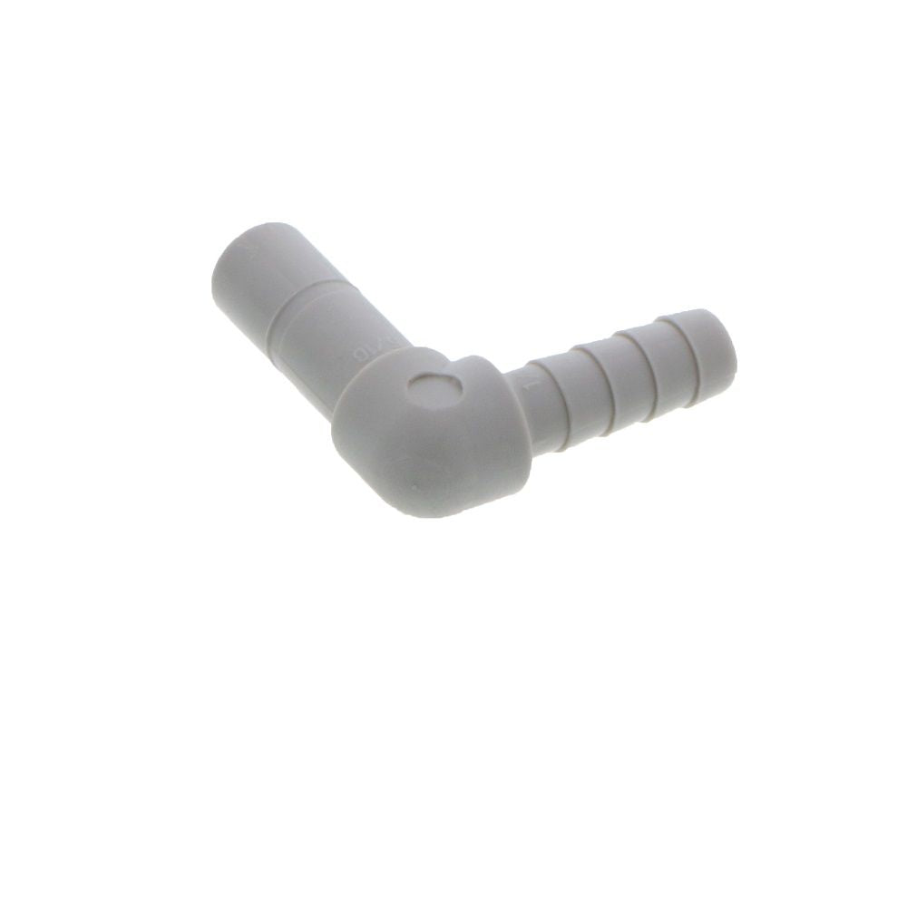 DMfit Stem Elbow Barb Connector  - 5/16 OD Stem x 1/4 ID Barb