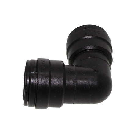 John Guest Union Elbow - 22mm Black Acetal