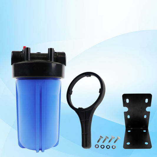 Whole House Water Filter Housing, 10" x 4.5" Twin Stage Filtration Universal Housing 1” FPT Port