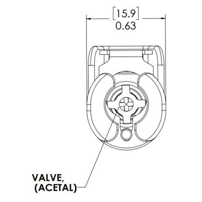 LinkTech 20AC IL Socket, Valved, 3/16" HB
