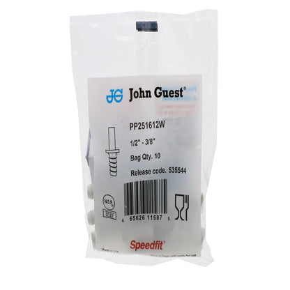 John Guest Polypro Tube to Hose Stem - 1/2 OD Stem x 3/8 ID Barb