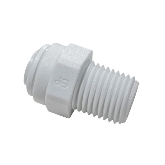 John Guest - White Acetal Male Connector - 3/8" QC x 1/4" MNPT