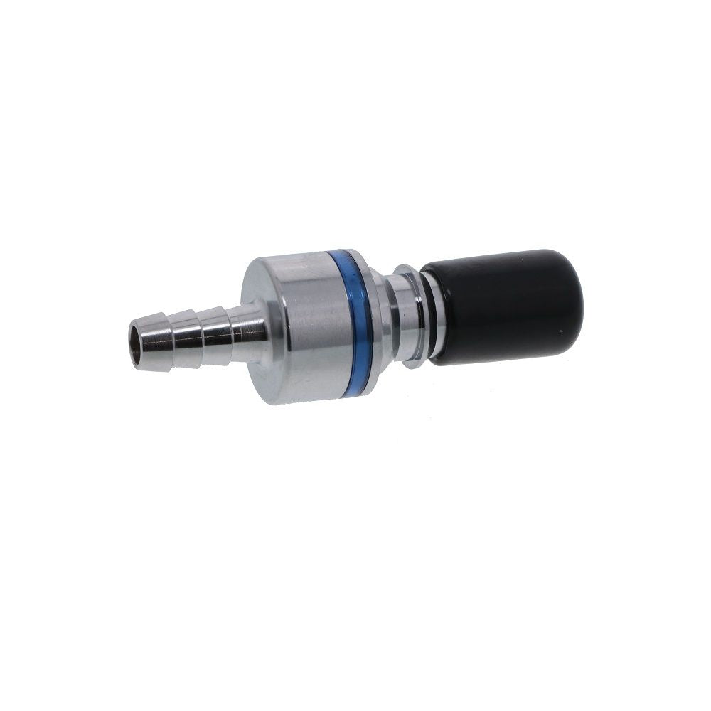 LQ4D22004BLU Valved In-Line Liquid Cooling Coupling Insert 1/4 ID Barb Cool Blue