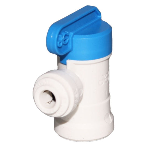 John Guest Shut-Off Valve-Polypro Elbow NPTF - 1/4 x 1/4 NPTF 