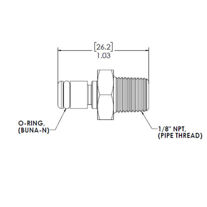 LinkTech 20AC Male Thread Plug, NV, 1/8" MNPT
