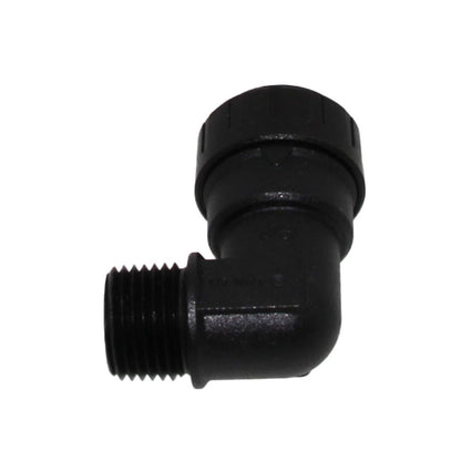 John Guest Black Male Fixed Elbow - 1/2 CTS x 1/2 MPT