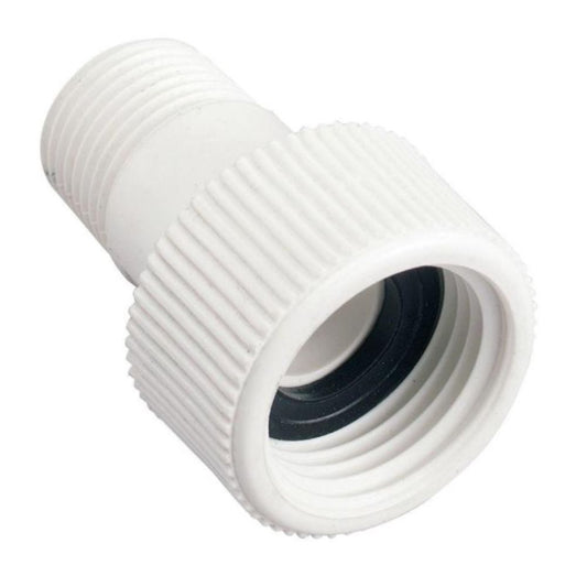 Female Hose Swivel Adapter w/ Washer PVC - 1/2 MPT x 3/4 FHT