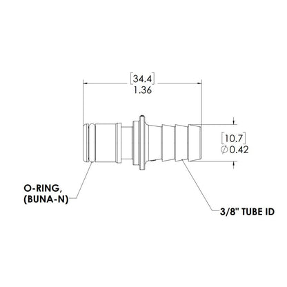 LinkTech 50AC InLine Plug, NV, 3/8" HB