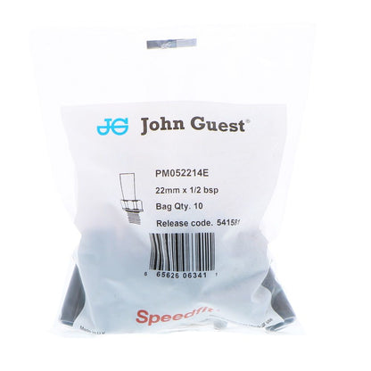 John Guest Stem Adapter BLACK ACETAL - 22mm x 1/2 BSPT