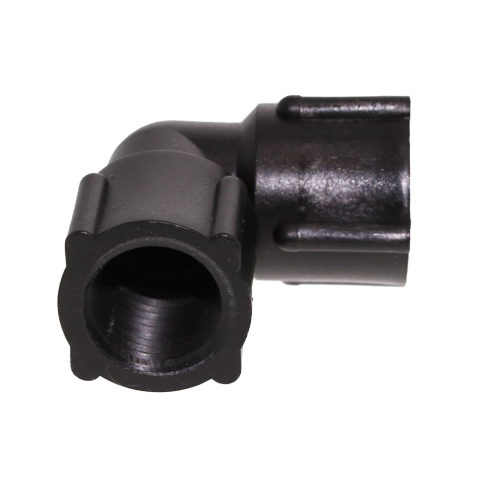 Female Elbow 1/2 FNPT x 1/2 FNPT - Black Polypropylene