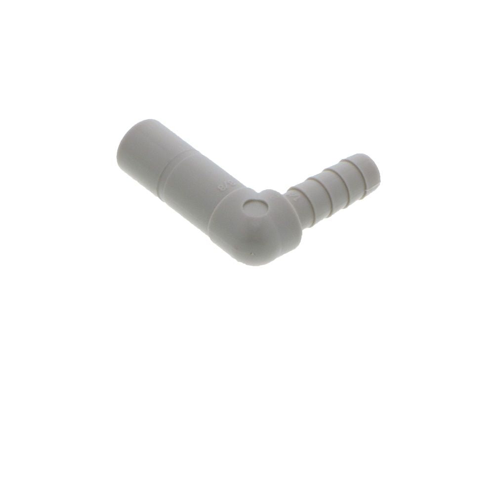 DMfit Stem Elbow Barb Connector  - 3/8" OD Stem x 1/4" ID Barb