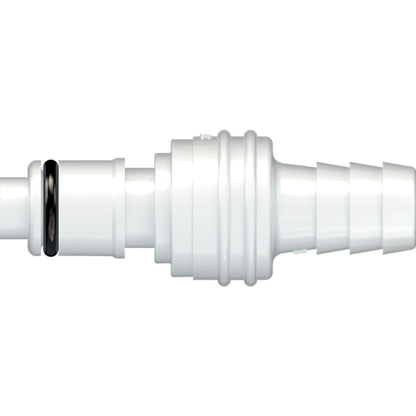 LinkTech 50AC Series Straight Male, Valved, 3/8" HB, Natural Acetal, Buna N